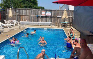 People having fun in the swimming pool