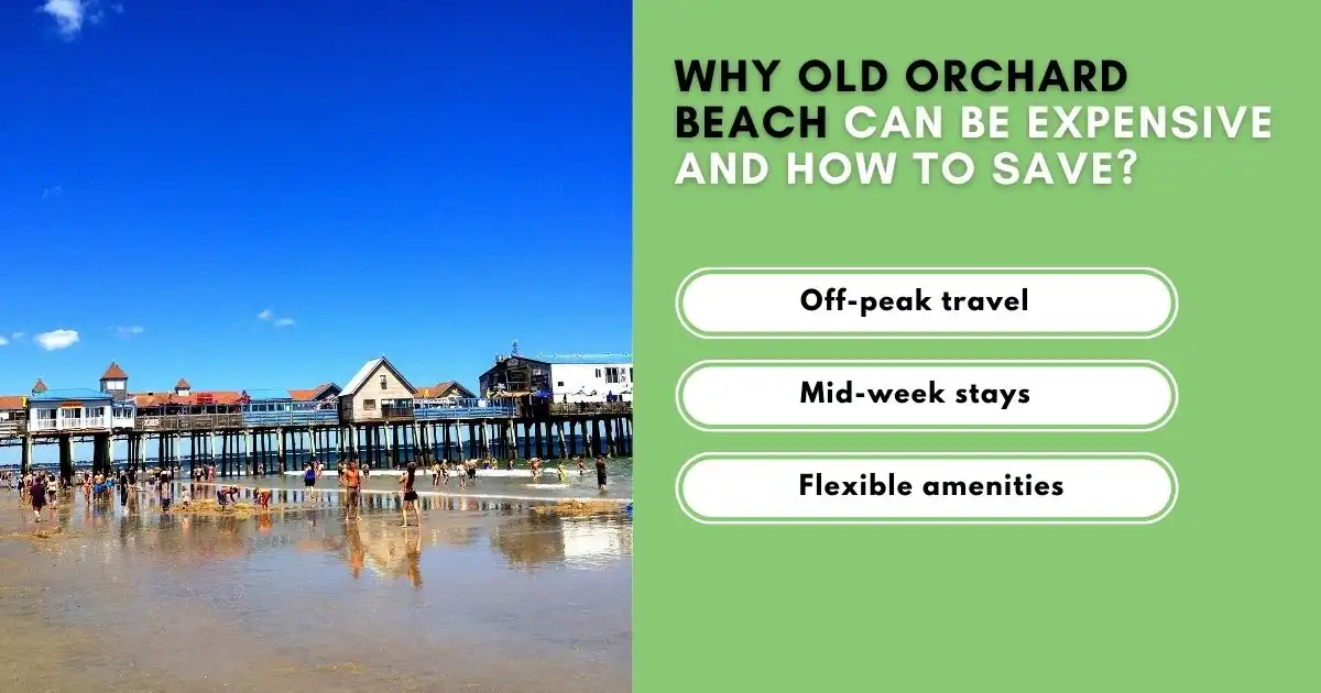 Old Orchard Beach pier with tips to save on travel costs.