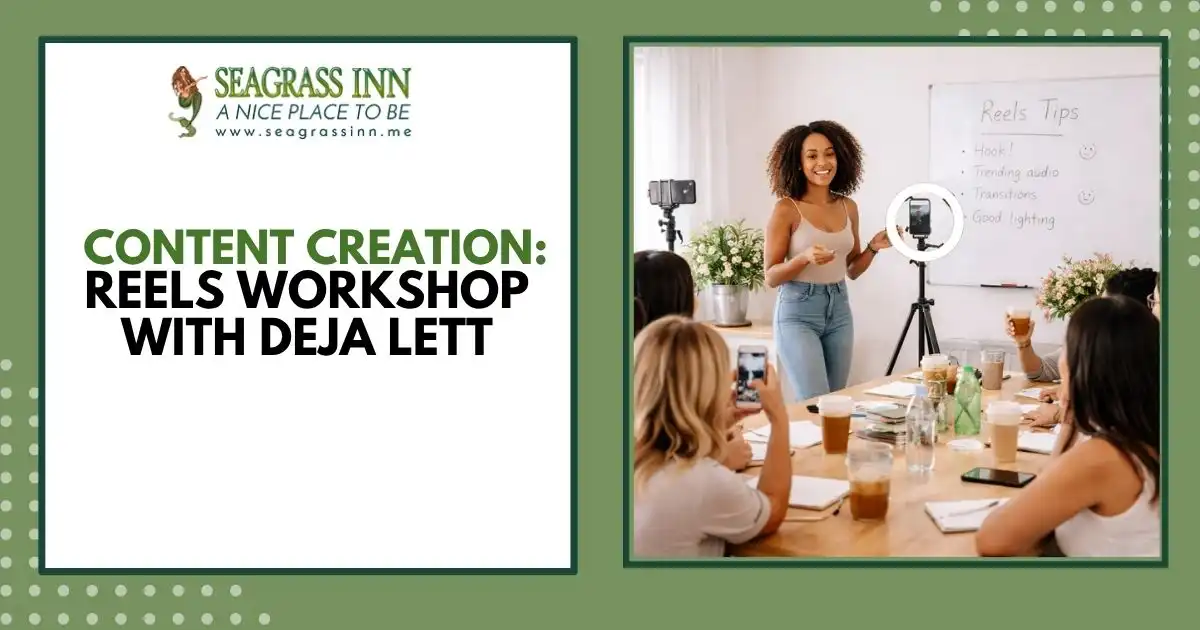 Content creation reels workshop with Deja Lett teaching a small group session.