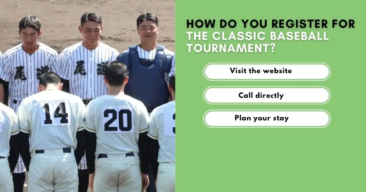 Baseball players gathering before the Lighthouse Classic Tournament registration process.